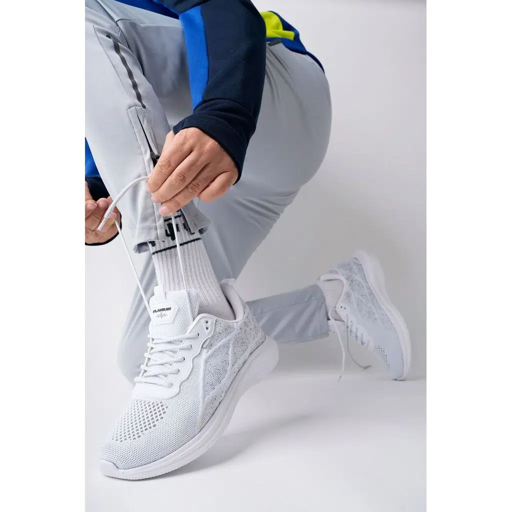 Beyaz Erkek Triko Sneaker Ayakkabı Koku Yapmaz Nefes Alabilen Ve Ortapedi