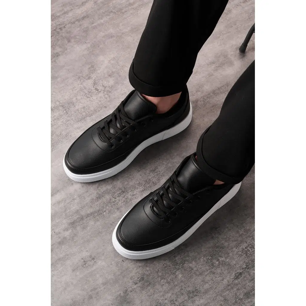 Siyah Beyaz Günlük Erkek Ortopedik Sneaker Ayakkabı -182