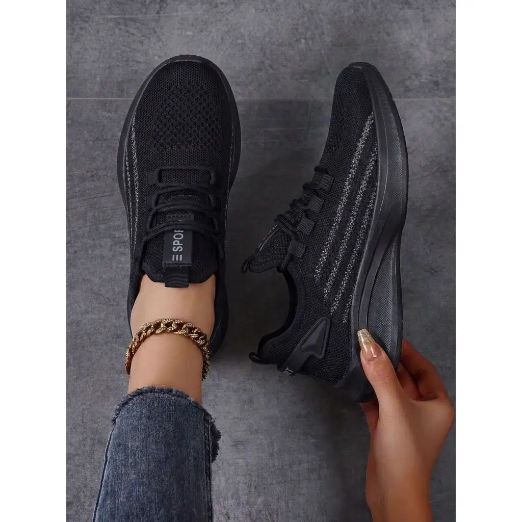 Siyah Unisex Hafif Triko Sneaker Ortopedik Ayakkabı-015